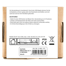 Carica l'immagine nel visualizzatore di Gallery, Idena 31483 - Catena luminosa LED Micro con 120 LED in bianco caldo, alimentazione USB, con interruttore, per uso intern