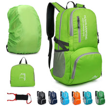 Carica l'immagine nel visualizzatore di Gallery, Lywencom Zaino da trekking, 30l sportivo leggero pieghevole impermeabile zaino ultraleggero per campeggio all'aperto picnic escursionismo corsa borsa scuola con pioggia(verde)