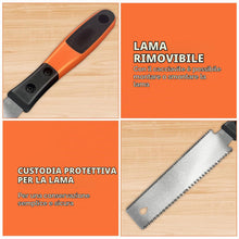 Carica l'immagine nel visualizzatore di Gallery, Sega giapponese per Legno, Seghetto Manuale Piccola con Lama a dOppio Taglio, Impugnatura Antiscivolo in Acciaio al Carb