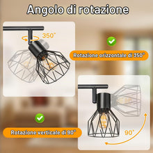 Carica l'immagine nel visualizzatore di Gallery, Dehobo E14 Faretti da Soffitto 4 Luci, Legno Orientabili Faretti Soffitto