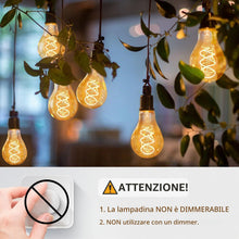 Carica l'immagine nel visualizzatore di Gallery, YindaLux Lampadine LED E27 Luce Calda 2200K, Lampadina 4W Equivalenti a 40W, Lampadina Vintage Edison LED Filamento, Ris