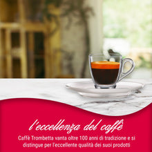 Carica l'immagine nel visualizzatore di Gallery, Caffè Trombetta l'Espresso Capsule Compatibili Nespresso, Più Crema, 50 Capsule