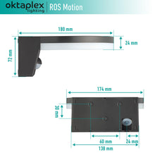 Carica l'immagine nel visualizzatore di Gallery, Oktaplex Ros lampada da esterno a parete con sensore LED 14.6 W antracite