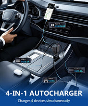 Carica l'immagine nel visualizzatore di Gallery, Caricatore Auto USB C 65W 4-IN-1 Ricarica Rapida