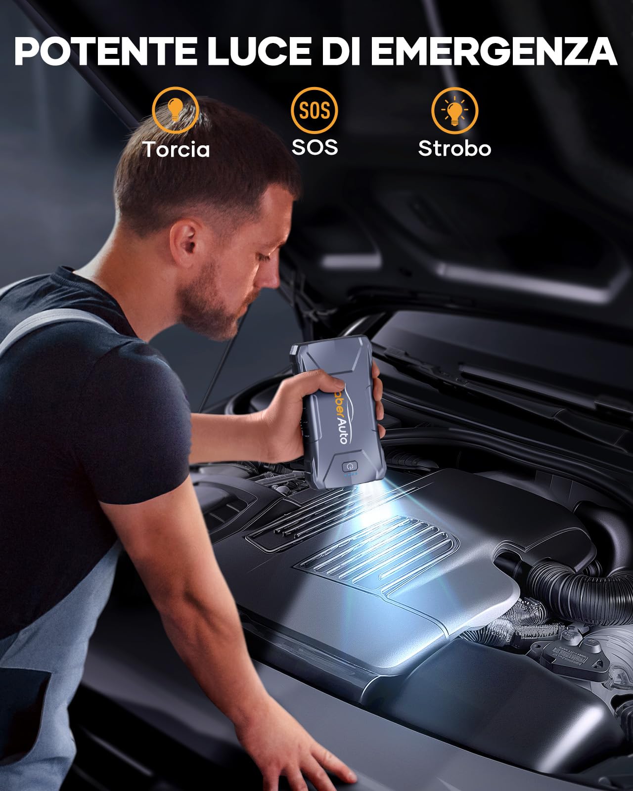 YaberAuto Booster Avviamento Auto 4000A - Power Bank Portatile Per Emergenze - Foto 4