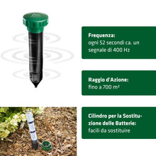 Carica l'immagine nel visualizzatore di Gallery, GARDIGO® Repellente per Talpe - Set da 2 | Deterrente per Talpe ca. 700m²