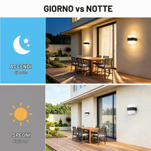 Carica l'immagine nel visualizzatore di Gallery, VivaLet 12W Applique da Parete LED Interno, IP65 Lampada da Esterno a Parete Moderna, 1200LM 3000K Up-and-Down Illuminaz
