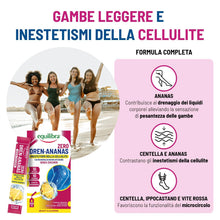 Carica l'immagine nel visualizzatore di Gallery, Equilibra Dren Ananas Zero Zuccheri, Integratore con Bromelina, Rutina, Drenaggio dei Liquidi, Pesantezza delle Gambe, S