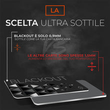 Carica l'immagine nel visualizzatore di Gallery, AKIELO BLACKOUT RFID Protection Card – Scheda Blocco RFID Anti-Frode Ultra Sottile – Proteggi Carte di Credito Contactle