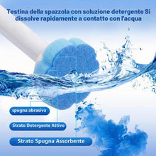 Carica l'immagine nel visualizzatore di Gallery, Scopino WC con 16 Testine di Ricambio in Spugna, Scopettino per Toilette con Supporto da Parete senza Forare, Accessorio per la Pulizia del Bagno, Casa e Hotel