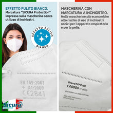 Carica l'immagine nel visualizzatore di Gallery, 50 Mascherine FFP2 Made in Italy Certificate CE SICURA EN 149:2001+A1:2009