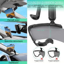 Carica l'immagine nel visualizzatore di Gallery, Supporto Telefono Auto,360 Gradi di Rotazione Porta Cellulare Auto,Universale Porta Telefono Auto con Clip a Molla,Compa