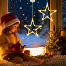 Carica l'immagine nel visualizzatore di Gallery, CNMTCCO Luci natalizie a LED, 2 pezzi, 10 LED, con ventose, timer, funzionamento a batteria, per finestre, decorazioni n