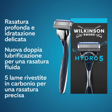 Carica l'immagine nel visualizzatore di Gallery, Wilkinson Sword Hydro 5, rasoio uomo, 1 lama di ricarica