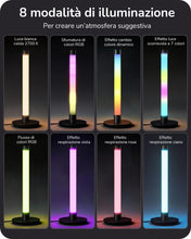 Carica l'immagine nel visualizzatore di Gallery, EDISHINE Lampada da Tavolo LED, RGB &amp; Bianco Caldo, Sync Musicale, Nera
