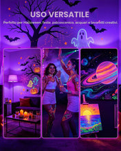 Carica l'immagine nel visualizzatore di Gallery, A19 E27 6W Lampadina nera per Halloween 395nm UV Glow Dimmerabile 4 pacco