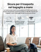 Carica l'immagine nel visualizzatore di Gallery, Belkin BoostCharge Power Bank 20000mAh con Porte USB-C e USB-A - Nero