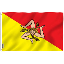 Carica l'immagine nel visualizzatore di Gallery, ANLEY Fly Breeze 3x5 Piedi Bandiera Sicilia - Colore Vivido e Resistente Ai Raggi UV - Testata In Tela E Doppie Cuciture