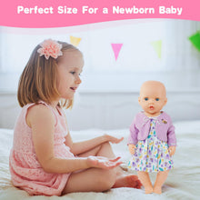 Carica l'immagine nel visualizzatore di Gallery, Aolso Vestiti per Bambole per New Born Baby Doll, Abito per Bambolotti 35-45CM, Vestito Stampa con Cappello, Regali per 