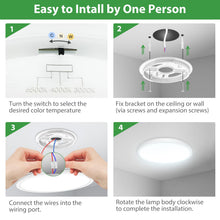 Carica l'immagine nel visualizzatore di Gallery, 18W Plafoniera LED Soffitto [2 Pezzi], 2100LM Lampada da Soffitto 3 Colori 3000K/4000K/6500K Lampadario LED Moderna Ø22c