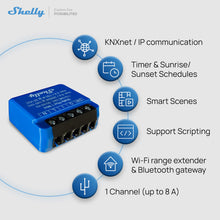 Carica l'immagine nel visualizzatore di Gallery, Shelly 1 Mini Gen 3, interruttore intelligente relé Wi-Fi, Bluetooth (1 pz)