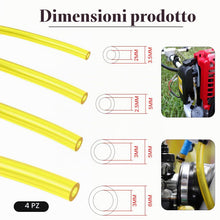 Carica l'immagine nel visualizzatore di Gallery, 4pcs benzina tubo tosaerba 1M (Φ 3 x 6, 3 x 5, 2,5 x 5, 2 x 3,5 mm), tubo carburante per decespugliatore tosaerba soffia