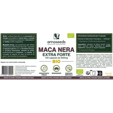 Carica l'immagine nel visualizzatore di Gallery, Maca Peruviana Nera BIO | 10 000mg di Estratto/giorno | 120 capsule