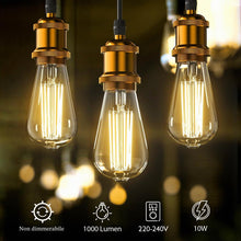 Carica l'immagine nel visualizzatore di Gallery, Lampadine LED Vintage Edison E27, 10W Filamento LED (Equivalenti a 100W), Luce Bianco Caldo 2700K, 1000LM, Non Dimmerabi