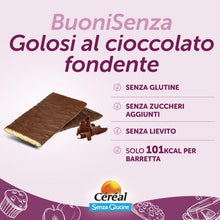 Carica l'immagine nel visualizzatore di Gallery, CÉRÉAL BUONI SENZA, Golosi al cioccolato fondente, Snack senza zuccheri aggiunti, Biscotti ricoperti di cioccolato senza