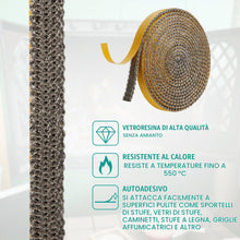 Carica l'immagine nel visualizzatore di Gallery, Guarnizione per Camino, 10mm x 2m x 2mm Autoadesiva Guarnizione per Vetro Camino Corda Camino Sostituzione Guarnizione p