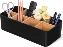 Carica l'immagine nel visualizzatore di Gallery, AiQInu Organizer Scrivania e Portapenne Nero, Porta Penne per Scrivania con 8 Scomparti Rimovibili, Desk Organizer Ufficio per Telecomando, Conservazione Cosmetici, Accessori Scrivania