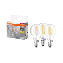 Carica l'immagine nel visualizzatore di Gallery, Osram Base Clas P Lampada LED E14, 4 W, Luce Calda, 3 Lamp