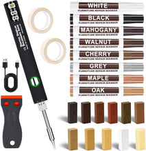 Carica l'immagine nel visualizzatore di Gallery, Kit Riparazione Parquet da 23 Pezzi – Con stucco riempitivo per legno e bastoncini di cera a 11 colori, per riparare gra