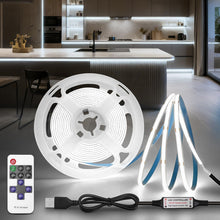Carica l'immagine nel visualizzatore di Gallery, BRIMETI Strisca LED COB USB 2M 5V Bianco Freddo 6000K Strisca LED Dimmerabile 320LEDs/M Flessibile Strisce con Telecoman