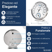 Carica l'immagine nel visualizzatore di Gallery, Termometro ambiente interno analogico con igrometro, 12,5 cm