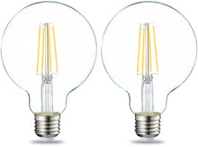 Carica l'immagine nel visualizzatore di Gallery, Amazon Basics lampadine a LED, con attacco Edison E27, piccole, a globo G93, da 7 W (equivalenti a 60 W), con filamento 