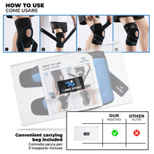 Carica l'immagine nel visualizzatore di Gallery, Tutore Ginocchio con Stabilizzatori Laterali, X-Pro Sport Ginocchiera Rotulea Regolabile, Supporto Menisco Legamenti Crociati, Tutore Ortopedico Traspirante Professionale per Uomo e Donna