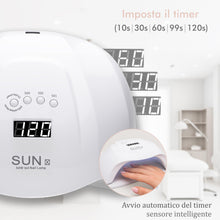 Carica l'immagine nel visualizzatore di Gallery, Lampada led unghie UV professionale 36 LED con 5 Timer da 48W / 54W. Fornetto ideale per manicure e pedicure con sensore