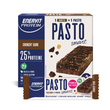 Carica l'immagine nel visualizzatore di Gallery, Enervit Protein Pasto Crunchy Dark, Barretta Sostitutiva del Pasto al Cacao Ricca in Proteine e Fibre Senza Glutine, 6 B