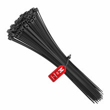 Carica l'immagine nel visualizzatore di Gallery, Intervisio Fascette Plastica per Cablaggio 300mm x 4.8 mm, Fermacavo Nere Elettricista 300 mm Nylon Cavi Stringicavo, Ne