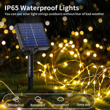 Carica l'immagine nel visualizzatore di Gallery, Luci Solari Esterno, [3 Pacchi] 17M 150 LED Catena Luminosa Esterno Solare IP65 Impermeabili 8 Modalità Filo di Rame Luci Solari da Giardino Decorative Per Festa, Matrimonio, Giardino, Natale, Patio