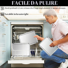 Carica l'immagine nel visualizzatore di Gallery, Fire More 2 Teglie per Forno Rettangolare, 23,5x17,5x2,5cm Teglia Antiaderente Sano e Durevole,Vassoio Rettangolare per 