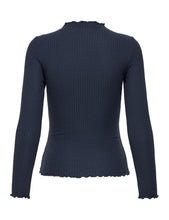 Carica l'immagine nel visualizzatore di Gallery, ONLY Onlemma L/S Noos Jrs-Maglietta a Collo Alto Maglia a Maniche Lunghe, Blue/Dettaglio: mélange, S Donna