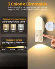 Carica l'immagine nel visualizzatore di Gallery, Luce Notturna USB Sensore Movimento Ricaricabile[2 Pezzi], Luci Notturna LED a 2000mAh Batteria con Sensore, Dimmerabile