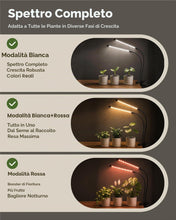 Carica l'immagine nel visualizzatore di Gallery, Bamworld Lampada Crescita Piante con Clip, Luce LED Doppia Testa per Piante da Interno, 42 LED Spettro Completo, 3 Modal