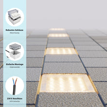 Carica l'immagine nel visualizzatore di Gallery, ledscom.de Luce di pavimentazione da incasso a LED CUS per esterni, IP67, angolare, 10 x 10cm, bianco caldo