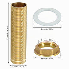Carica l'immagine nel visualizzatore di Gallery, 150 × 31.5 mm Tubo Filettato Rubinetto, Acciaio Inox Prolunga per Tubo Filettato, Raccordi per Rubinetteria, Riparazione