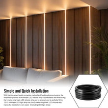 Carica l'immagine nel visualizzatore di Gallery, Profilo LED in silicone nero, 5 m, pannello acustico, striscia LED flessibile IP65, impermeabile, diffusore a canale, pr