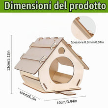 Carica l'immagine nel visualizzatore di Gallery, Casetta Uccellini da Esterno, Casetta Uccellini Legno, Casetta per Uccelli da Appendere, Mini Nido per Uccelli, Mini Cas