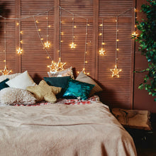 Carica l'immagine nel visualizzatore di Gallery, Jsdoin Cascata di Luci Esterno ed Interno, Tenda Luminosa 2.5 m 138 LED, Tenda di Luci con 12 Stelle 8 modalità lampeggi